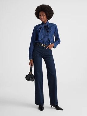 the perfect vintage wide leg jean blue back wash